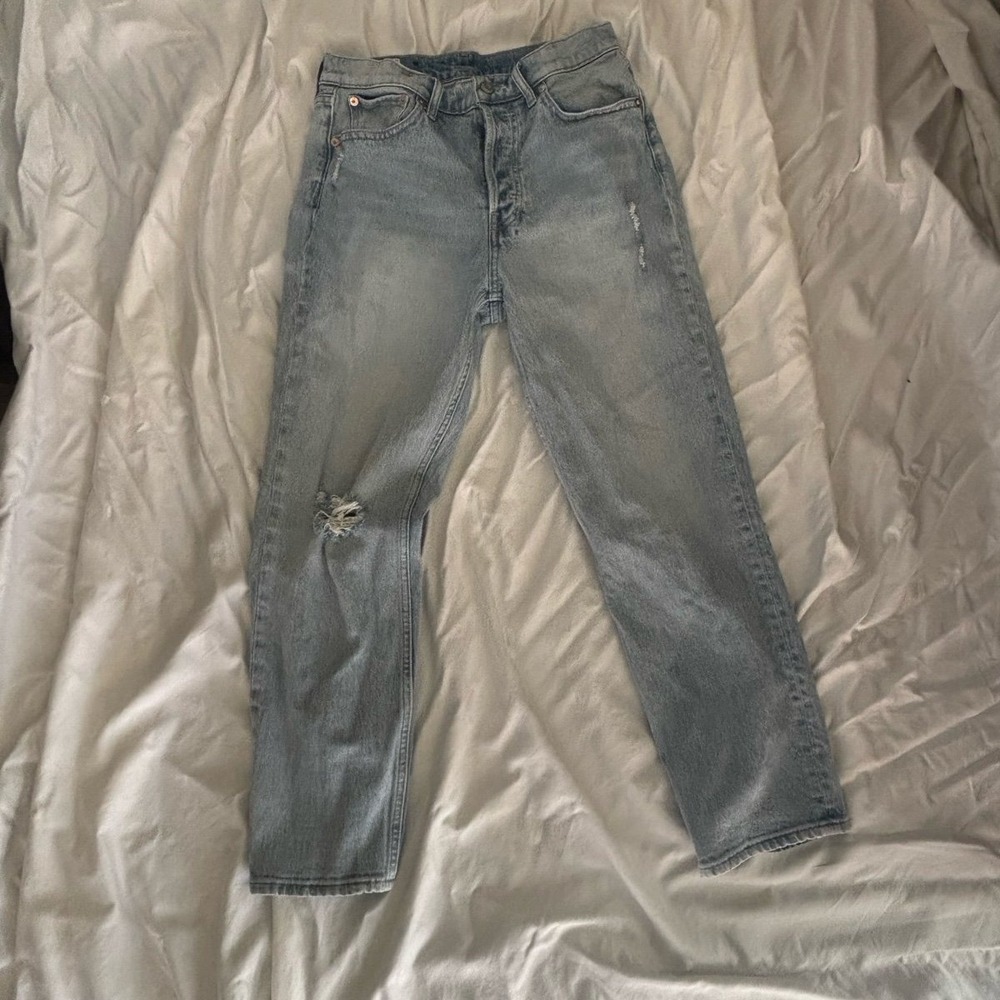 Women's Gap Cheeky Straight High‎ Rise Light Denim Jeans Size 29/8